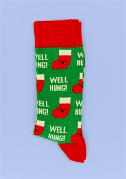 Exclusive own brand socks! A punny Christmas gift Made from: 77% cotton, 22% polyamide, 1% elastane Unisex size 6-11 These brand-new green, red and cream Christmas themed socks will make a great gift for anyone who loves a Dad joke.